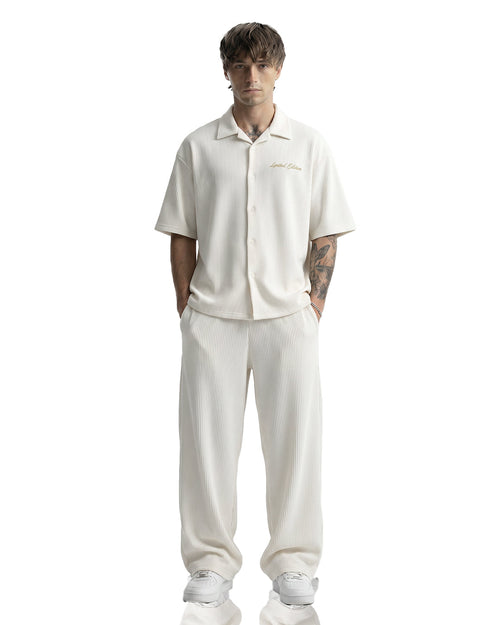 Cream Ribbed Co-ord Set