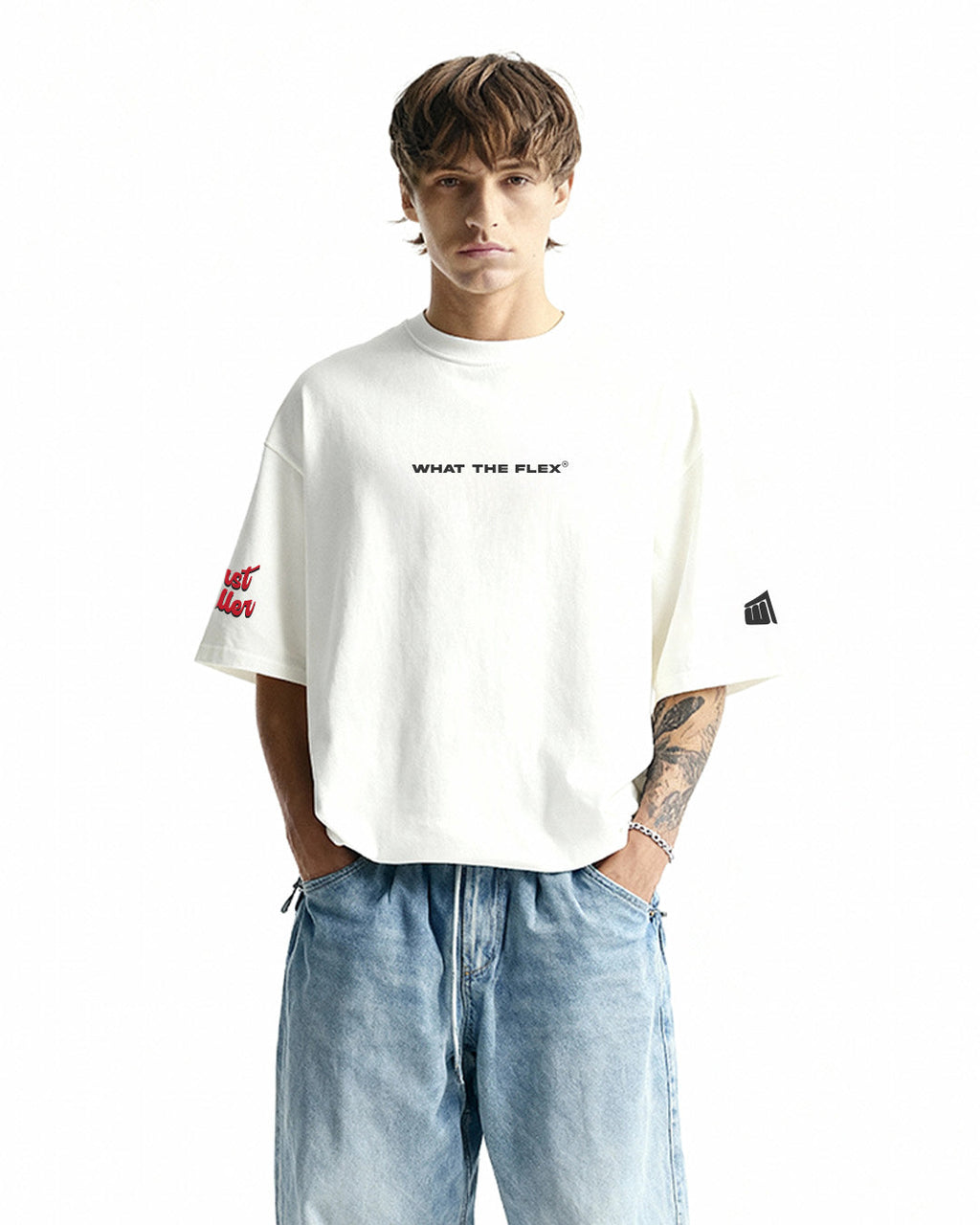 Flex Soda Boxy-Fit White T-Shirt