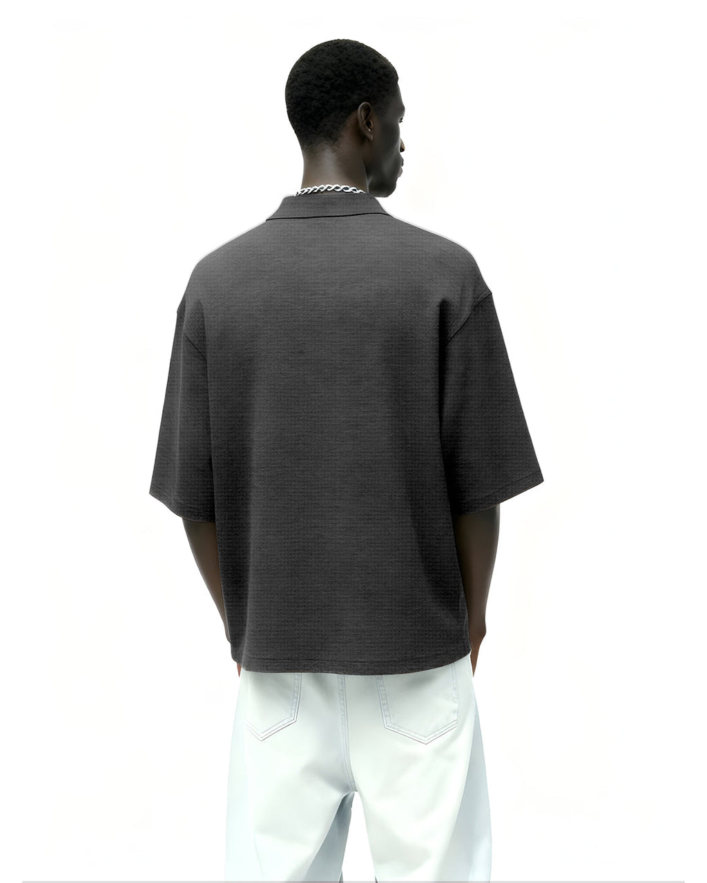 Grey Polo With Zip