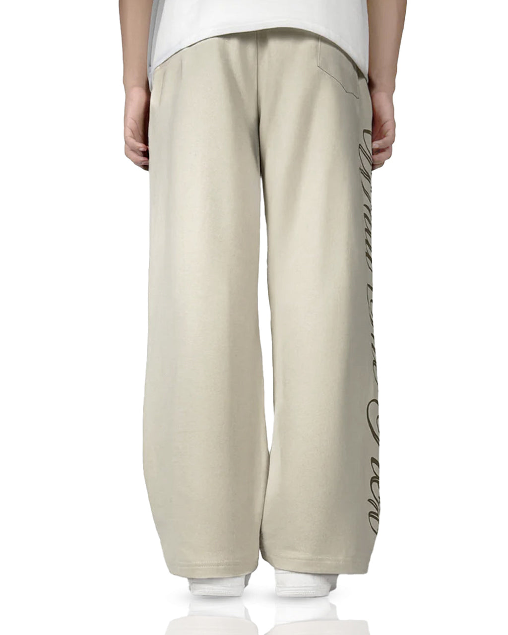 Scripted Cream Essential Cotton Pants