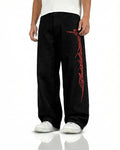 Veins Black Baggy Jeans